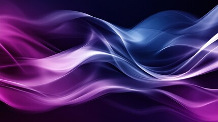 Fototapeta premium Abstract flowing purple and blue smoke wave design.