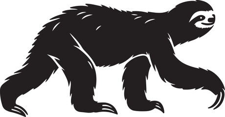 Sloth silhouette vector, Sloth line art vector illustration © Hai