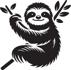 Sloth silhouette vector, Sloth line art vector illustration © Hai