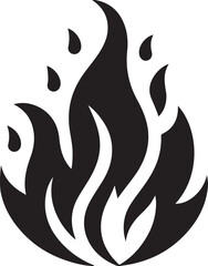 Obraz premium Black Fire Flame vector, Fire Flame line art, Fire Flame silhouette vector illustration