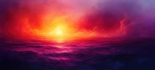 Fototapeta premium Vibrant Abstract Gradient Background Deep Purple Fiery Red Glowing Texture Smooth Transition Serene Mood Impressionism
