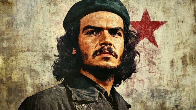 Here's a 10-word description of the image: Stylized portrait of