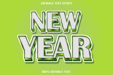  New Year editable text effect 3d emboss modern style