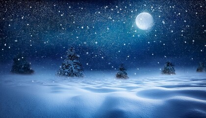 Naklejka premium winter landscape with snow or snow covered road or Snow background winter night