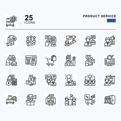 Product Service 25 Line icon pack