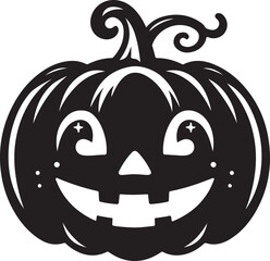 Funny pumpkin silhouette vector art, Pumpkin vector