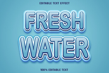  Fresh Water editable text effect 3d emboss cartoon style