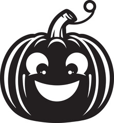 Funny pumpkin silhouette vector art, Pumpkin vector