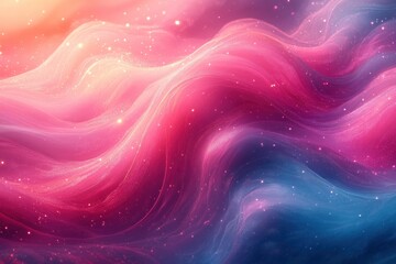 Fototapeta premium Swirling Pink and Turquoise Abstract Background with Hearts