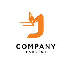 Letter J Forklift Logo Icon Vector