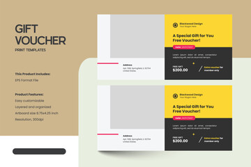 Fototapeta premium Fashion Gift Voucher Coupon Design Template