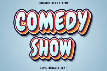 Comedy Show editable text effect 3d emboss cartoon style