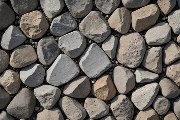 Fototapeta premium a close up of a stone wall with a bunch of rocks