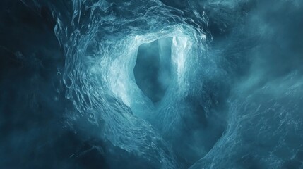 Fototapeta premium Enigmatic Glacial Ice Cave: A Breathtaking Journey into a Frozen Wonderland
