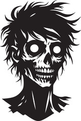 Obraz premium Zombie Head silhouette vector art, Zombie Head vector illustration design