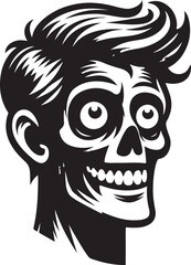 Zombie Head silhouette vector art, Zombie Head vector illustration design