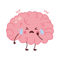 human brain crying with depression