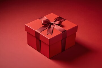 Obraz premium there is a red gift box with a brown bow on it