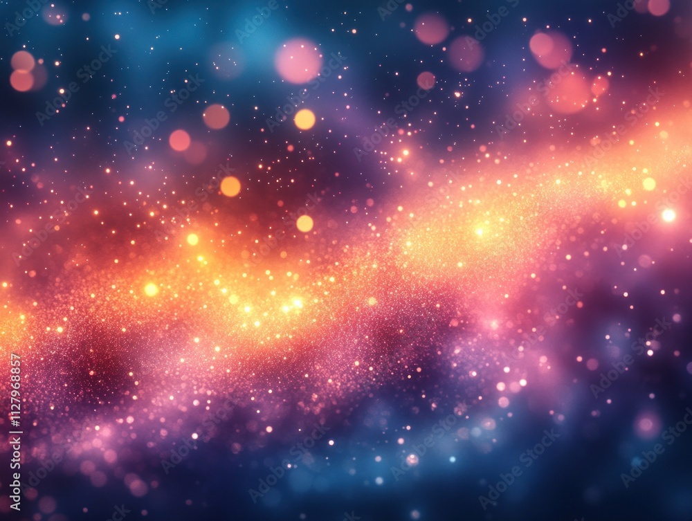 Poster sparkling ethereal light background with bokeh and pastel colors