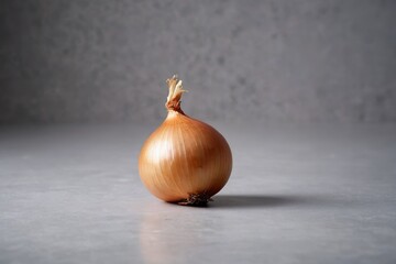 there is a onion that is sitting on a table