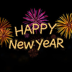 Happy New Years fireworks AI