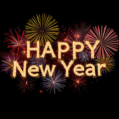Happy New Years fireworks AI