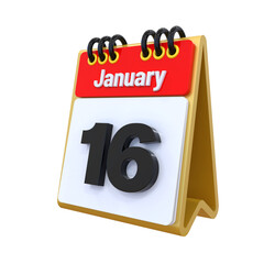 3D Calendar January Date 16