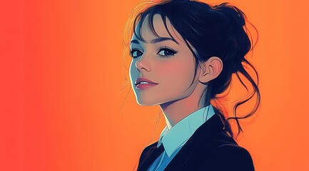 Job Hunting Businesswoman in Modern Style