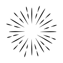 Obraz premium Vintage sunburst hand drawn design element 