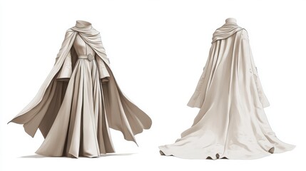 Ultra detailed, photorealistic fashion design sketch of a chic trench coat with contrast piping