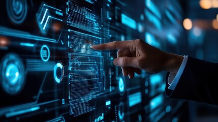 Interactive Touchscreen Display with Data Analysis Graphics