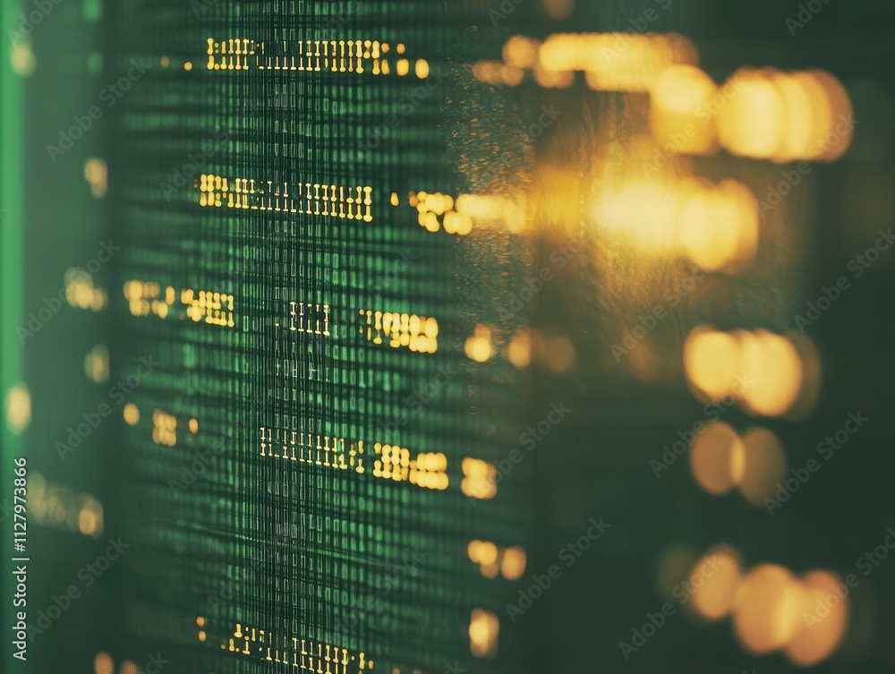 Aufkleber abstract digital background with colorful data streams and patterns