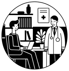 Medical consultation, doctor's office