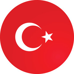 Turkey Round Flag Vector