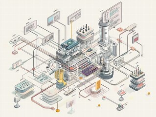 Fototapeta premium Modern Technological Infrastructure with Data Processing and Analytics