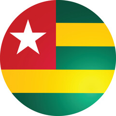 Togo Round Flag Vector
