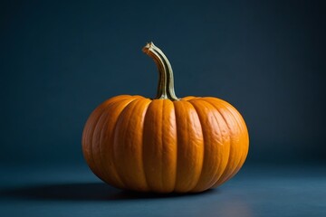 there is a small orange pumpkin sitting on a table