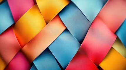 Fototapeta premium Abstract colorful woven ribbons background.