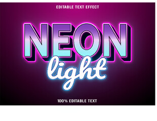 Neon Light editable text effect 3d emboss neon style