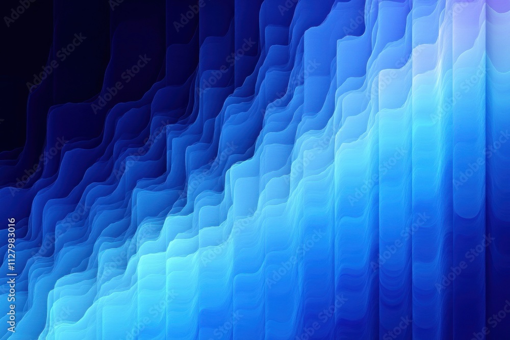 Poster Blue Gradient Abstract Design with Smooth Transitions and Soft Ambient Light