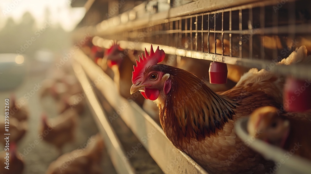 Poster photograph of an automated chicken feeding system connected to an iot network enabling real time mon