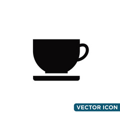 Simple Cup of Coffee icon Design Template 