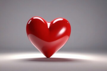 Fototapeta premium a close up of a red heart on a white surface