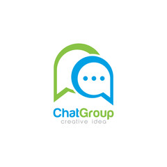 Creative Chat Concept Logo Design Template
