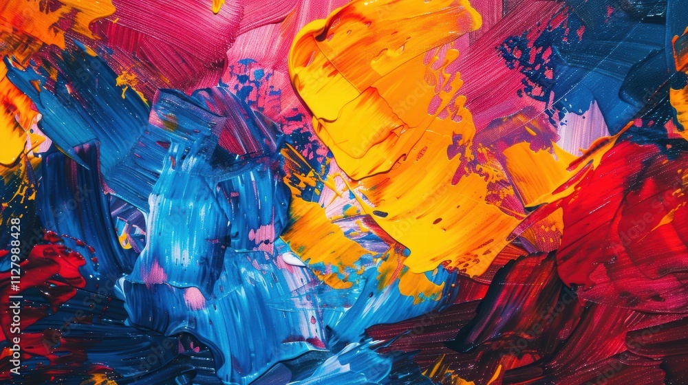 Aufkleber vivid abstract brush strokes in multiple color shades and patterns