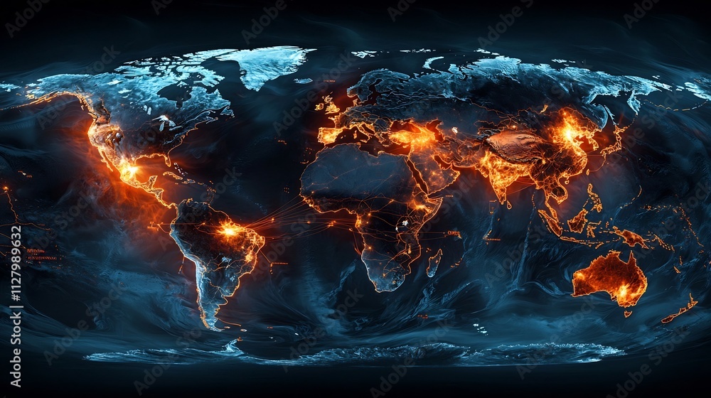 Poster a comprehensive visual representation of the global network of atmospheric monitoring stations