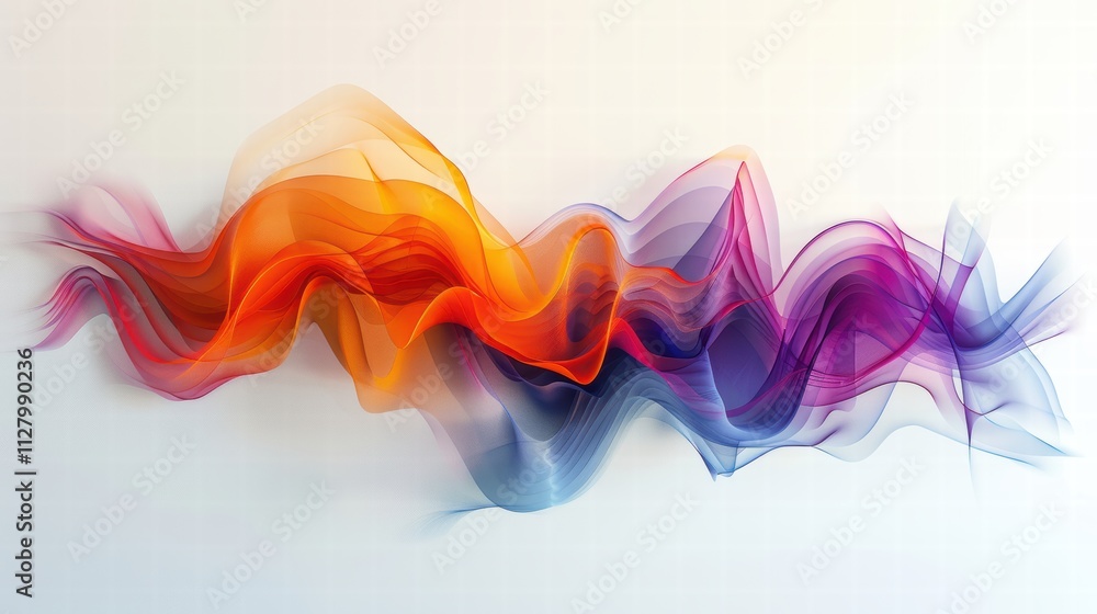 Poster abstract colorful waves in motion with soft gradients