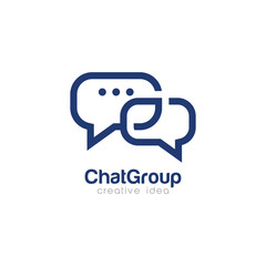 Creative Chat Concept Logo Design Template
