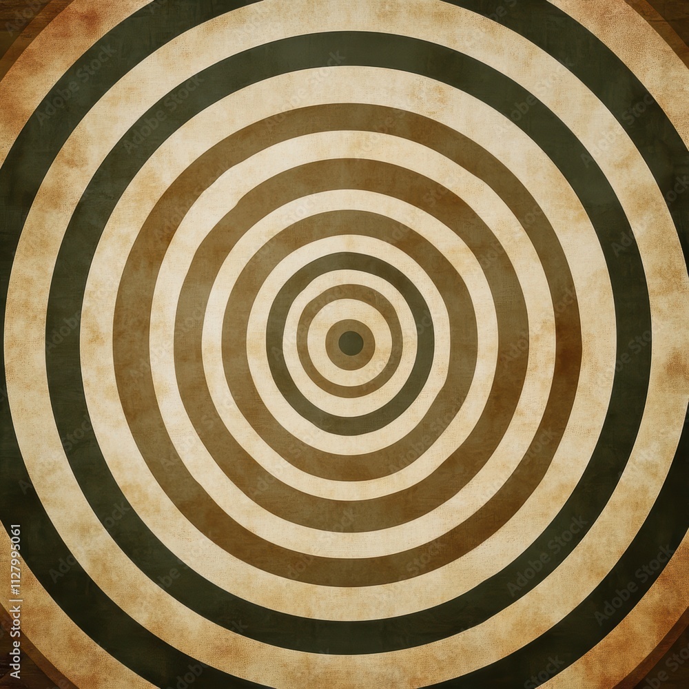 Poster circular vintage background with concentric lines and texture