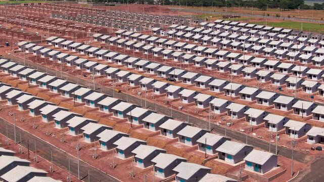 Drone view capturing Popular Housing stretched long